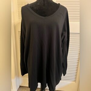 Maurices Black Long Sleeve V-Neck Top